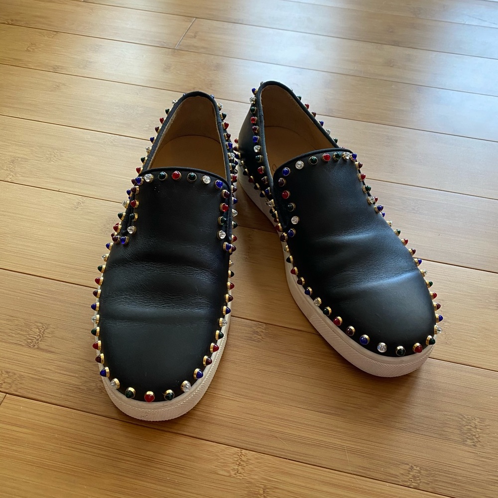 Christian Loubiton Studded Slip-On Sneakers